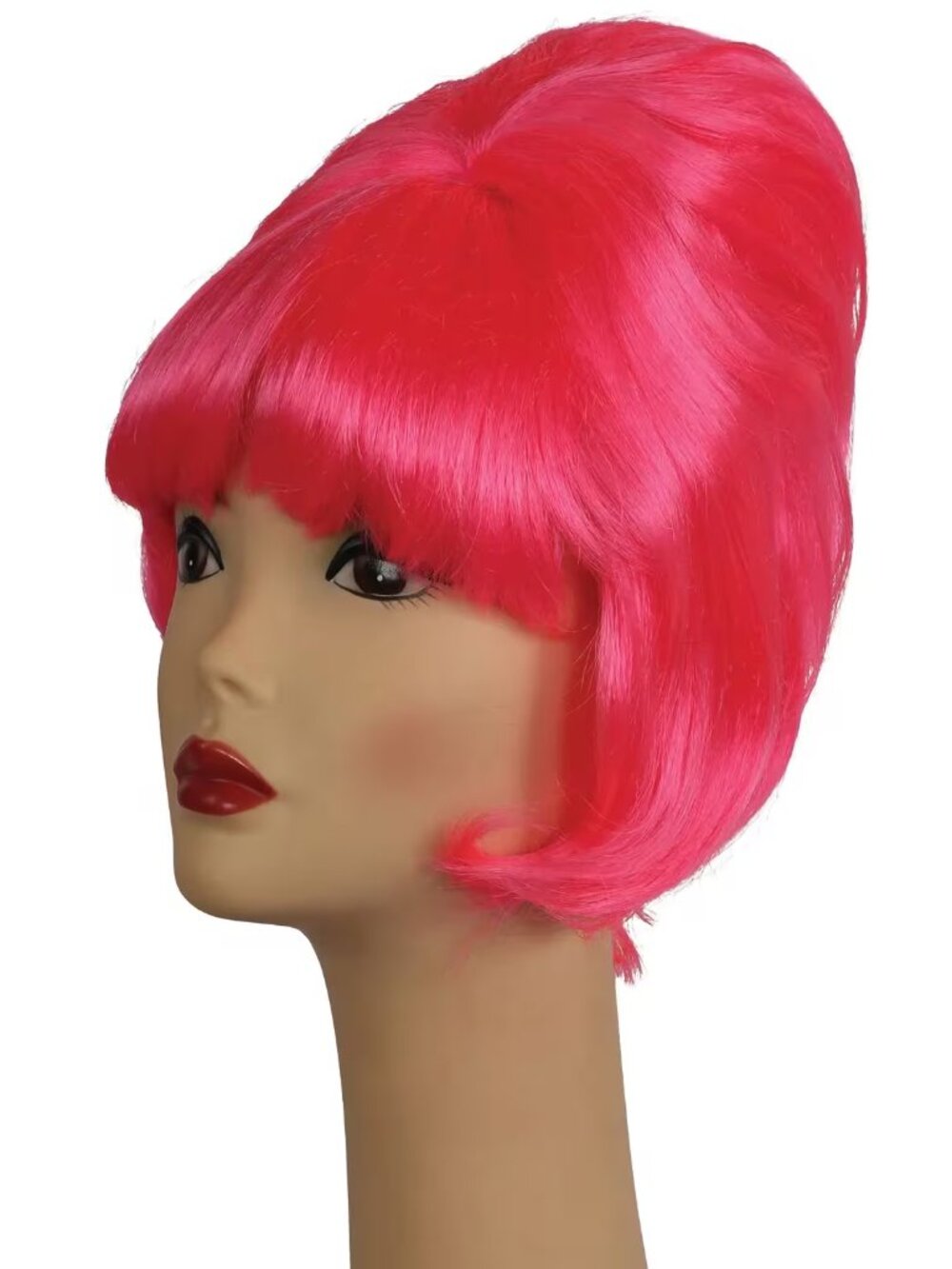 NWT Hot Pink Spit Curl High Beehive Wig Supreme Style Hairspray Era Cosplay OS